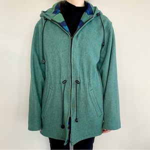 Johnson Woolen Mills wool Anorak cinch waist coat. 💚